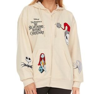 Women's Full  Zip up Hoodie  Disney Tim Burton NightMare Before Christmas  Sz L